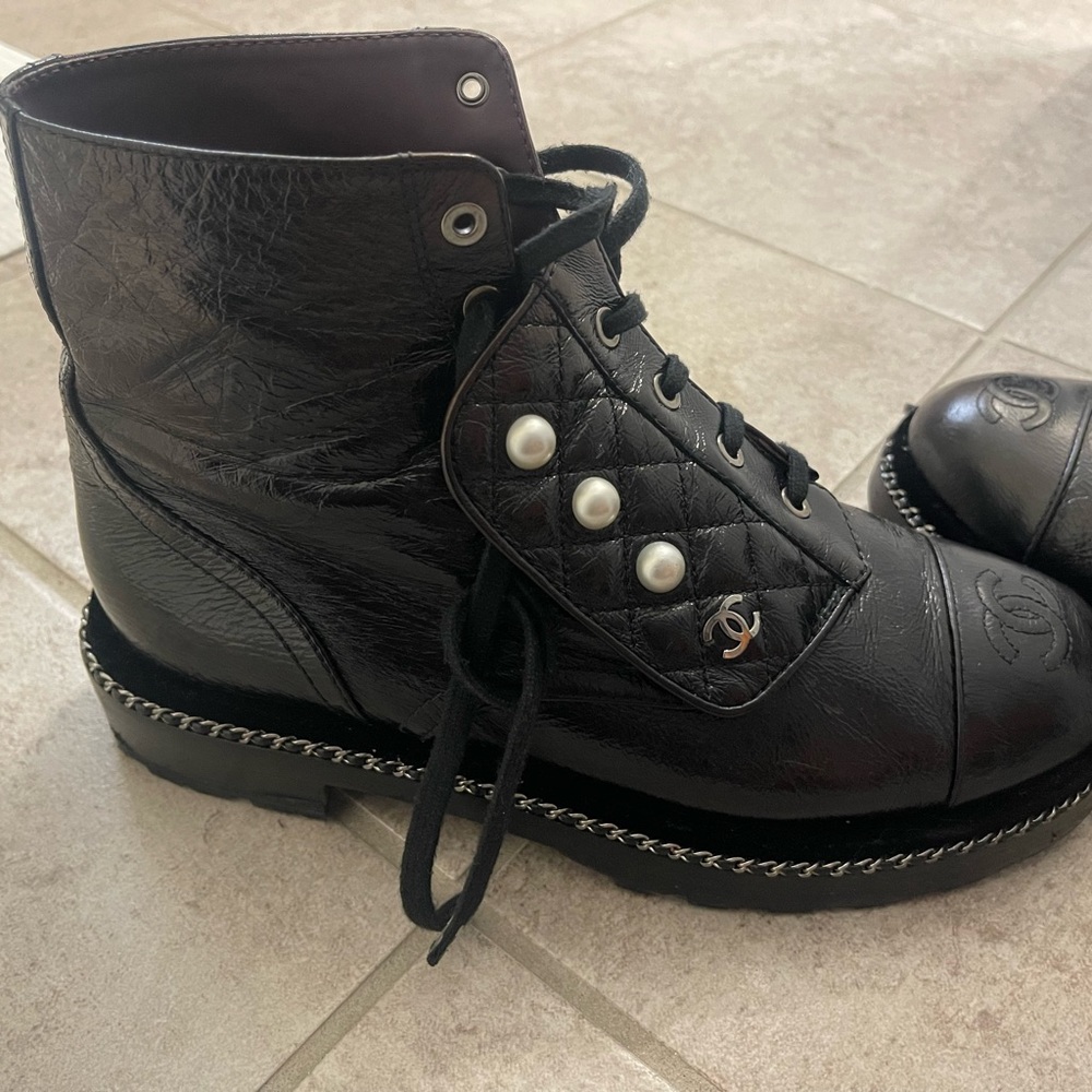 Chanel combat boot